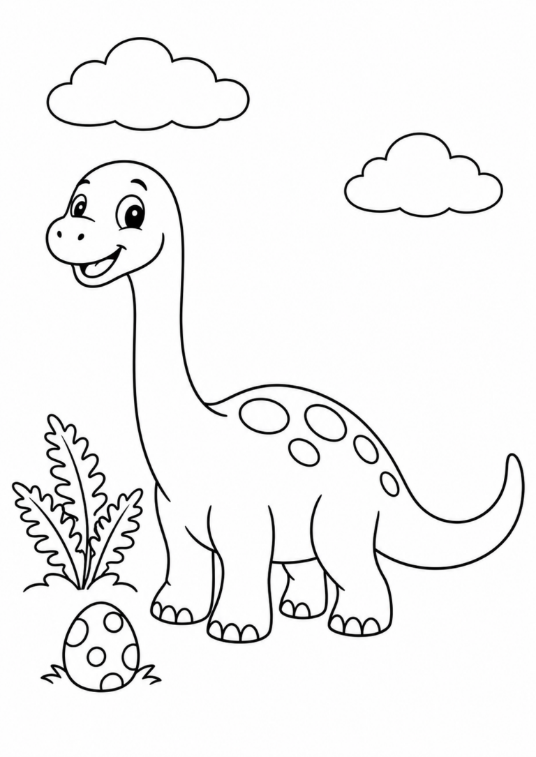 Freundlicher Dinosaurier mit Ei