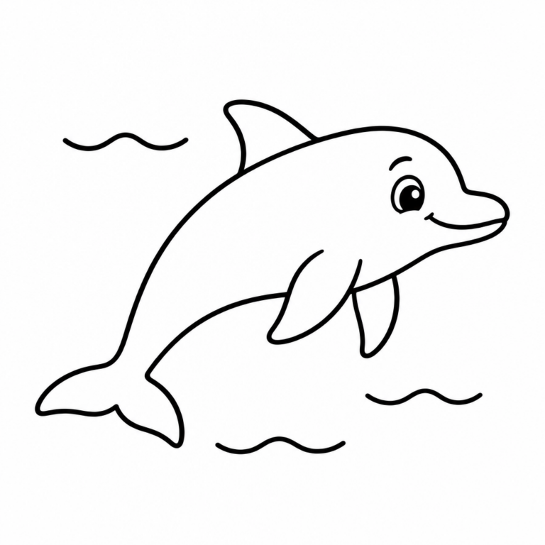Einfacher Delfin – Ausmalbild
