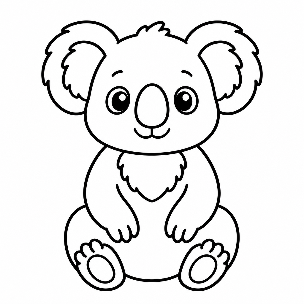 Einfacher Koala – Ausmalbild