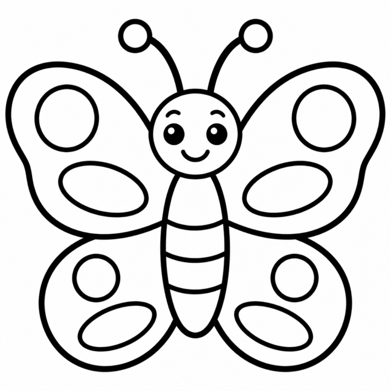 Einfacher Schmetterling – Ausmalbild