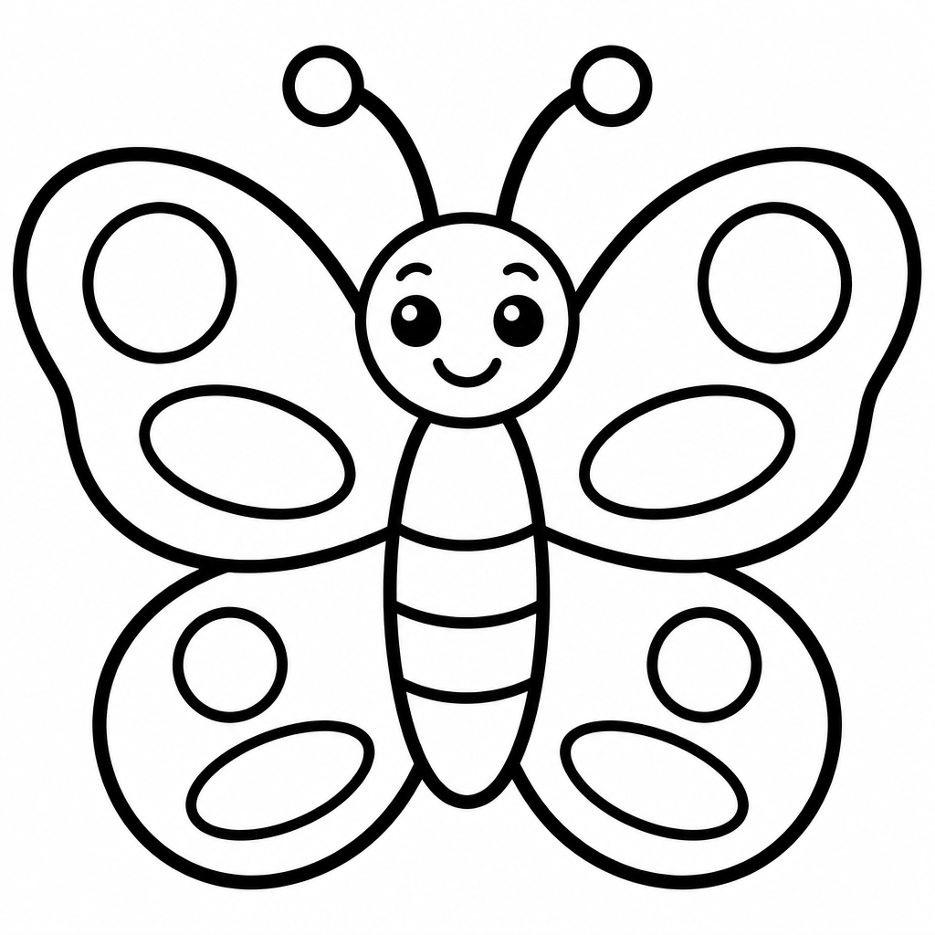 Einfacher Schmetterling – Ausmalbild