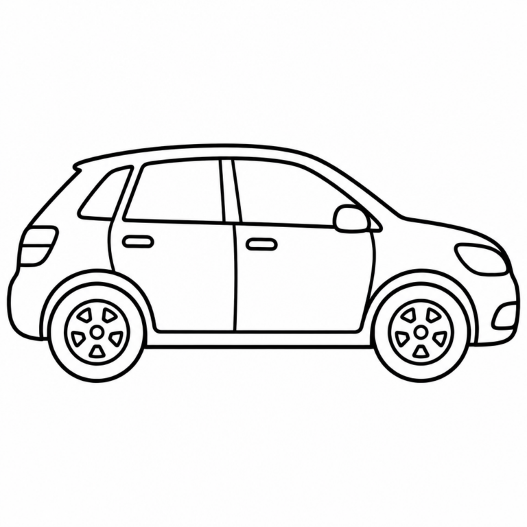 Einfaches Auto – Ausmalbild