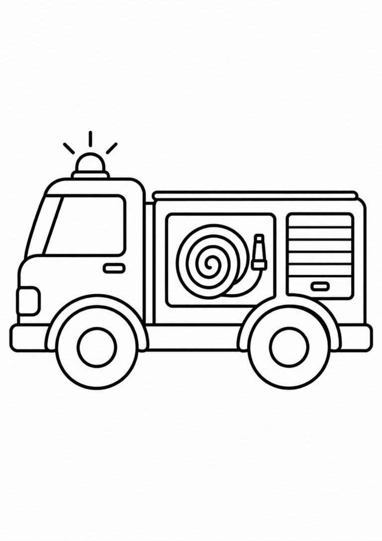 einfaches-feuerwehrauto-ausmalbild