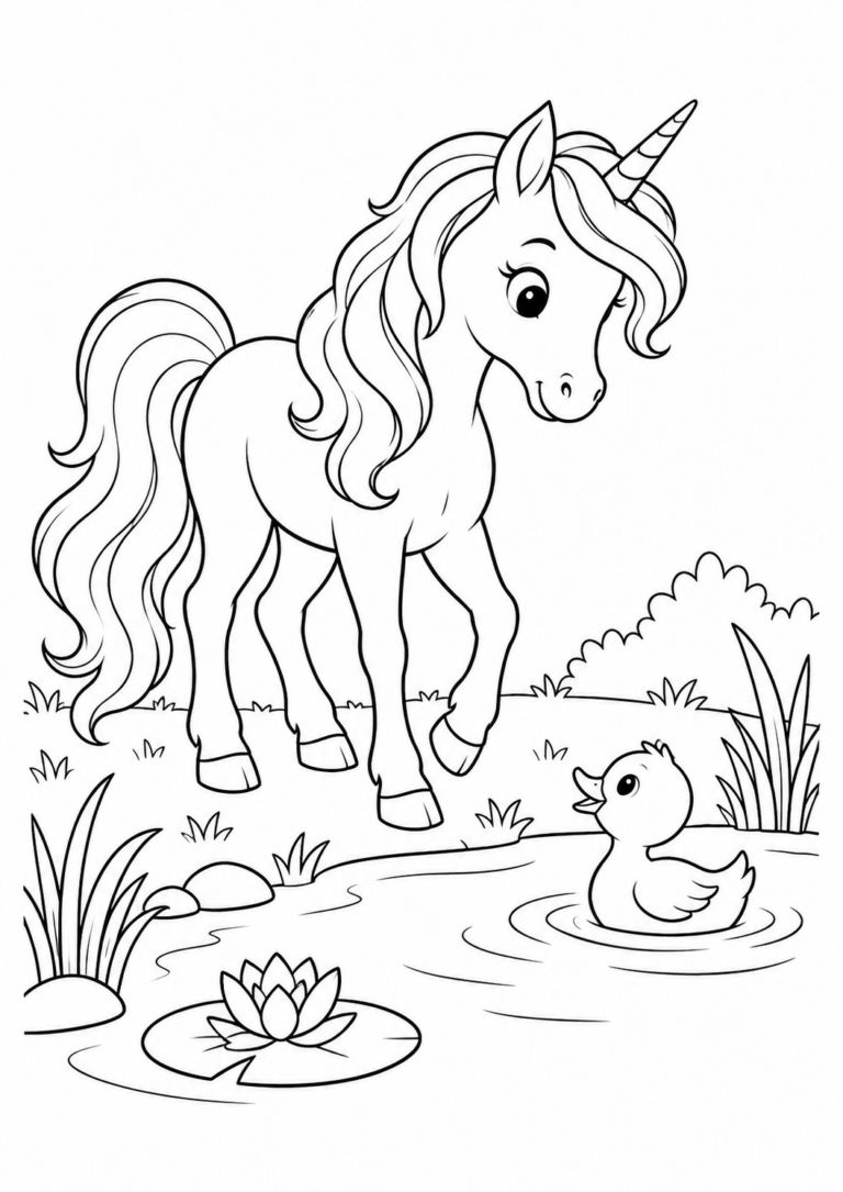 Einhorn am Teich