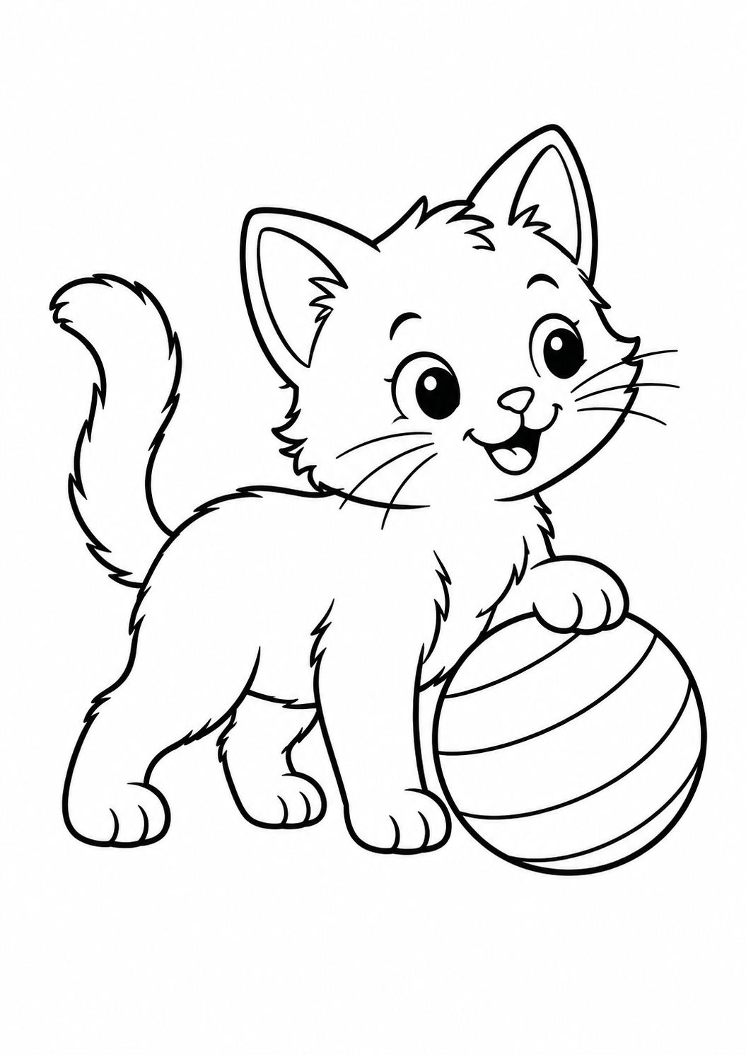 Katze spielt mit einem Ball