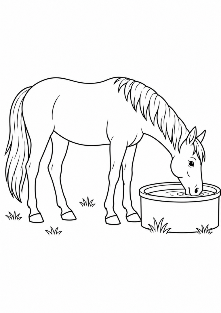 Pferd an der Tränke