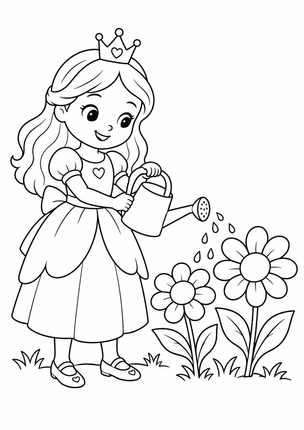 Prinzessin gießt Blumen