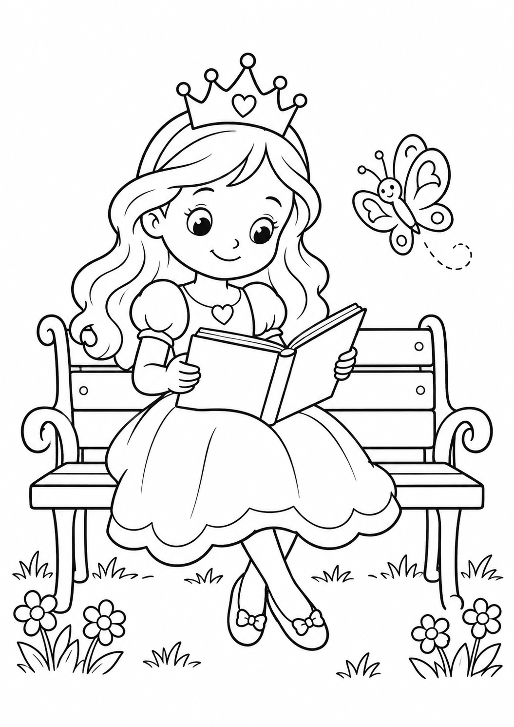 Prinzessin liest ein Buch
