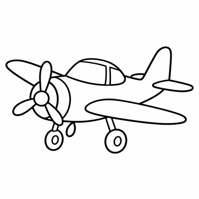 Propellerflugzeug – Ausmalbild