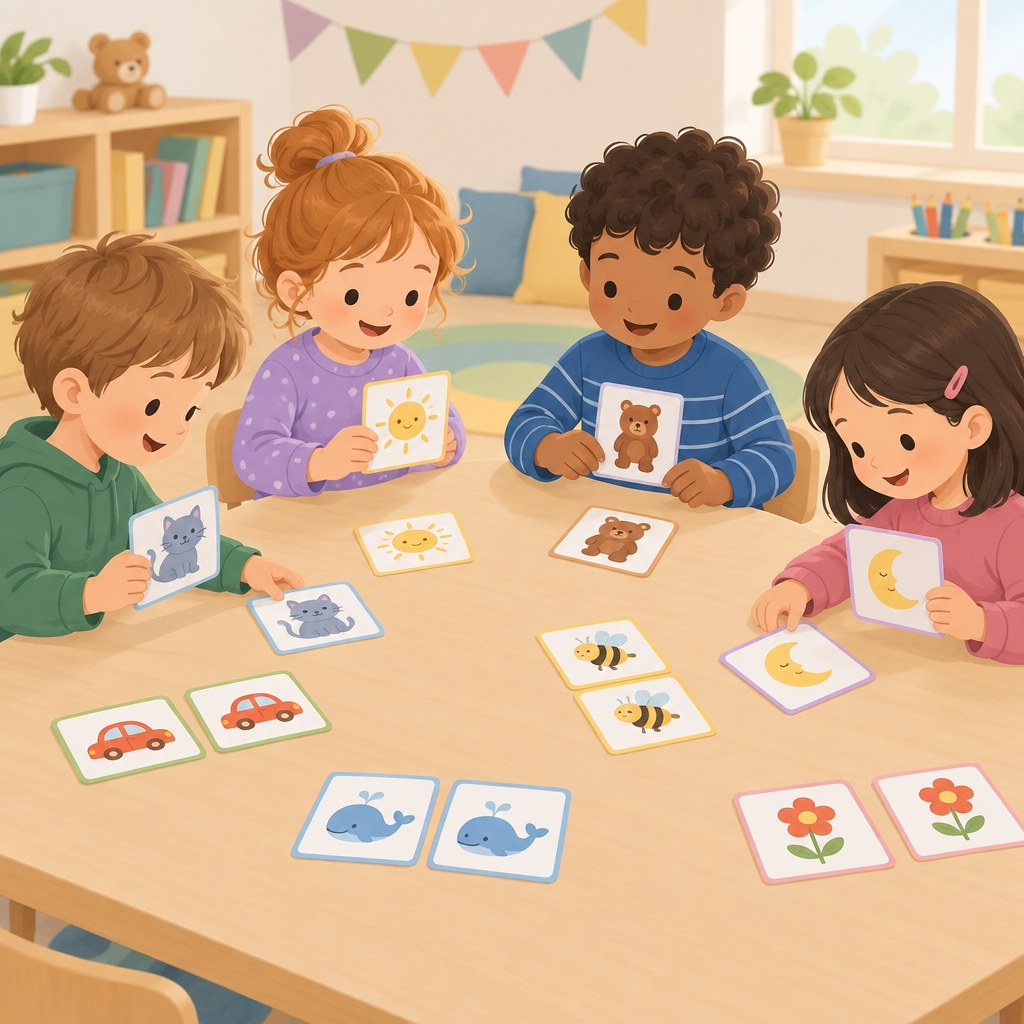 Reimpaare für Kindergartenkinder mit Bildkarten