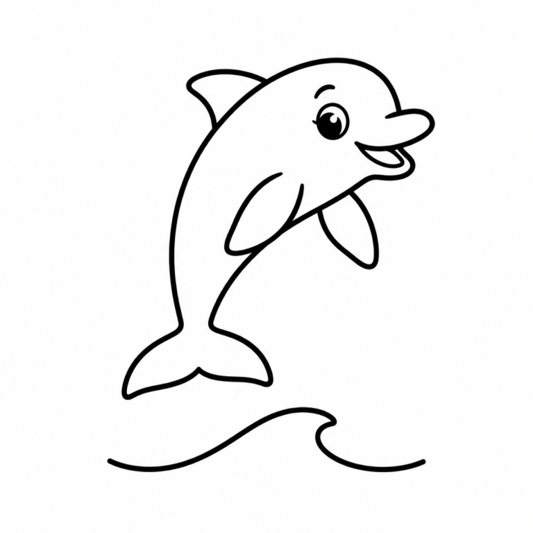 Springender Delfin – Ausmalbild