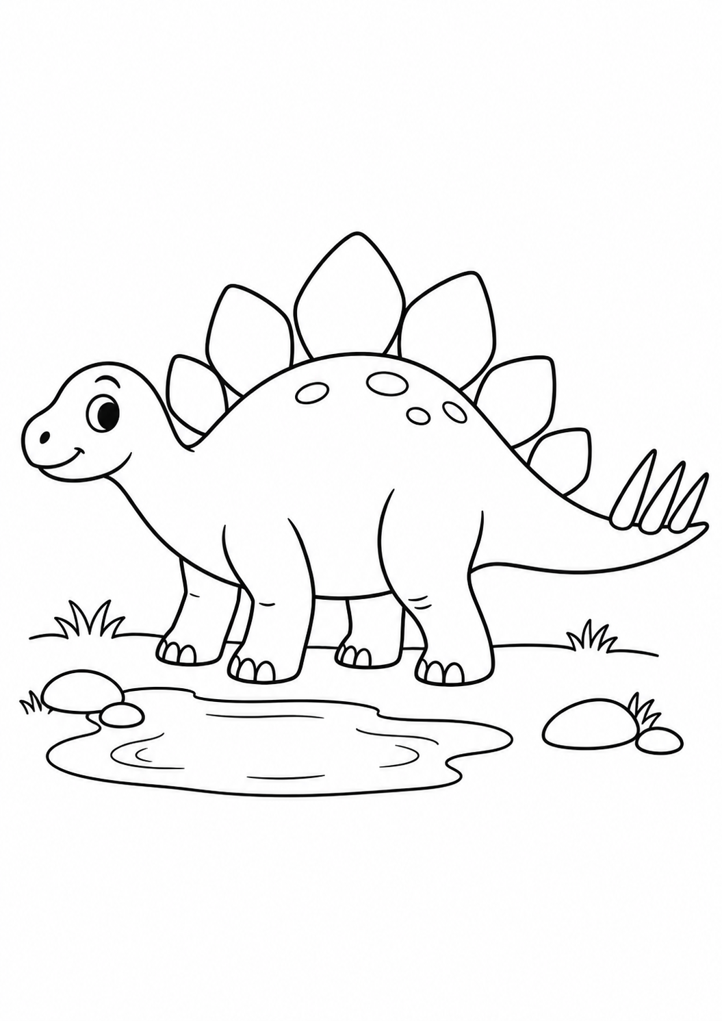 Stegosaurus an der Pfütze