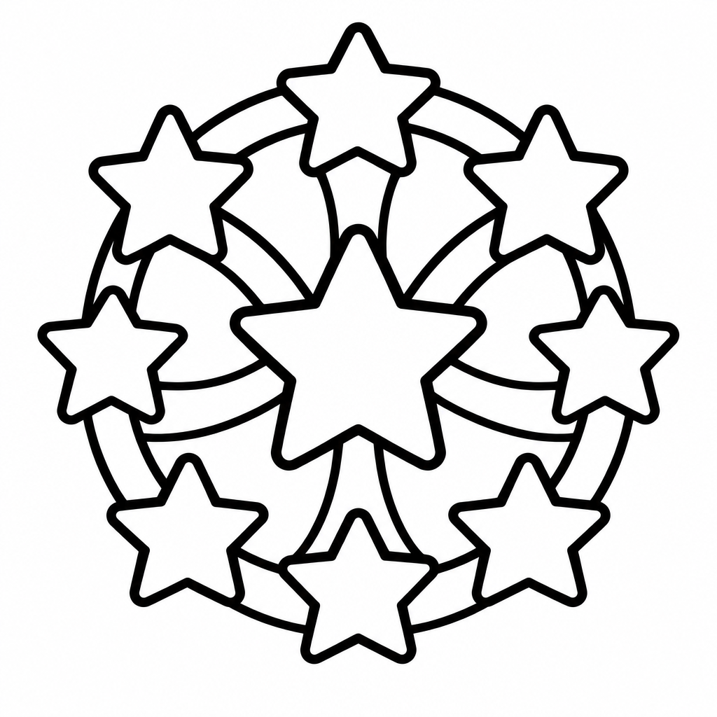 Sternenmandala – Ausmalbild