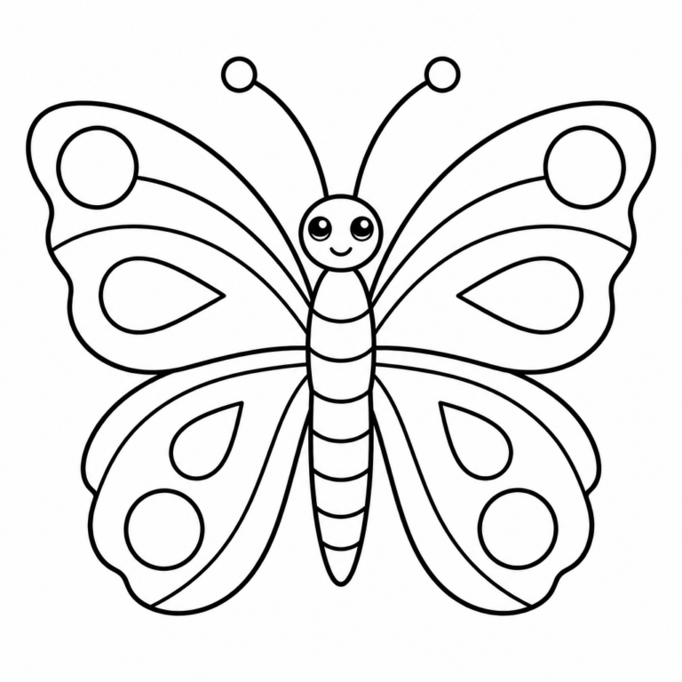 Symmetrischer Schmetterling – Ausmalbild