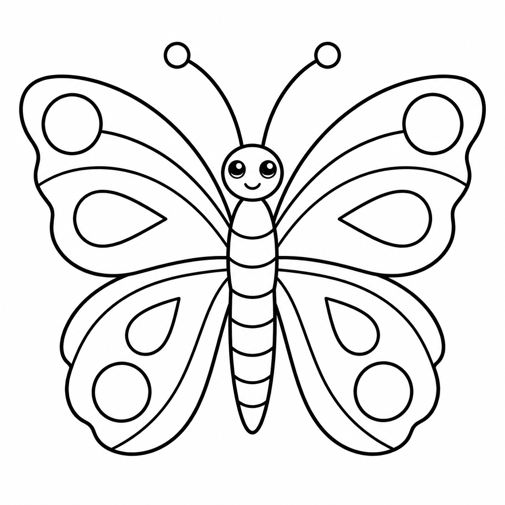 Symmetrischer Schmetterling – Ausmalbild