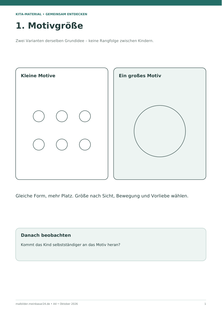 Vorschau: Vergleich kleiner und großer Motive zur individuellen Differenzierung