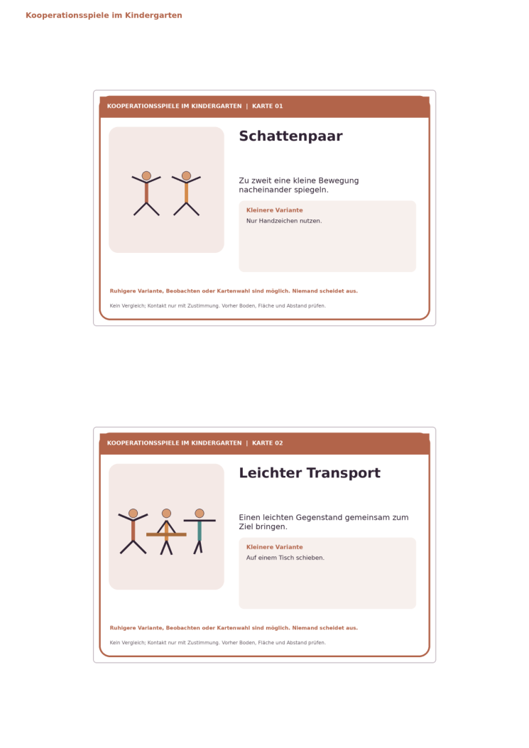 Vorschau: Kooperationsspiele Schattenpaar und Leichter Transport